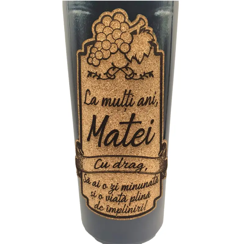 La multi ani matei, editie limitata, vin rosu cabernet sauvignon, demisec, 750ml, 13.5% alcool
